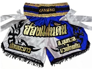 Custom Skyblue Muay Thai Shorts with bows : KNSCUST-1181